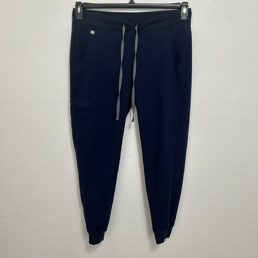 Figs Scrubs Zamora Joggers Pants Women's Size M Dark Blue Technical Collection